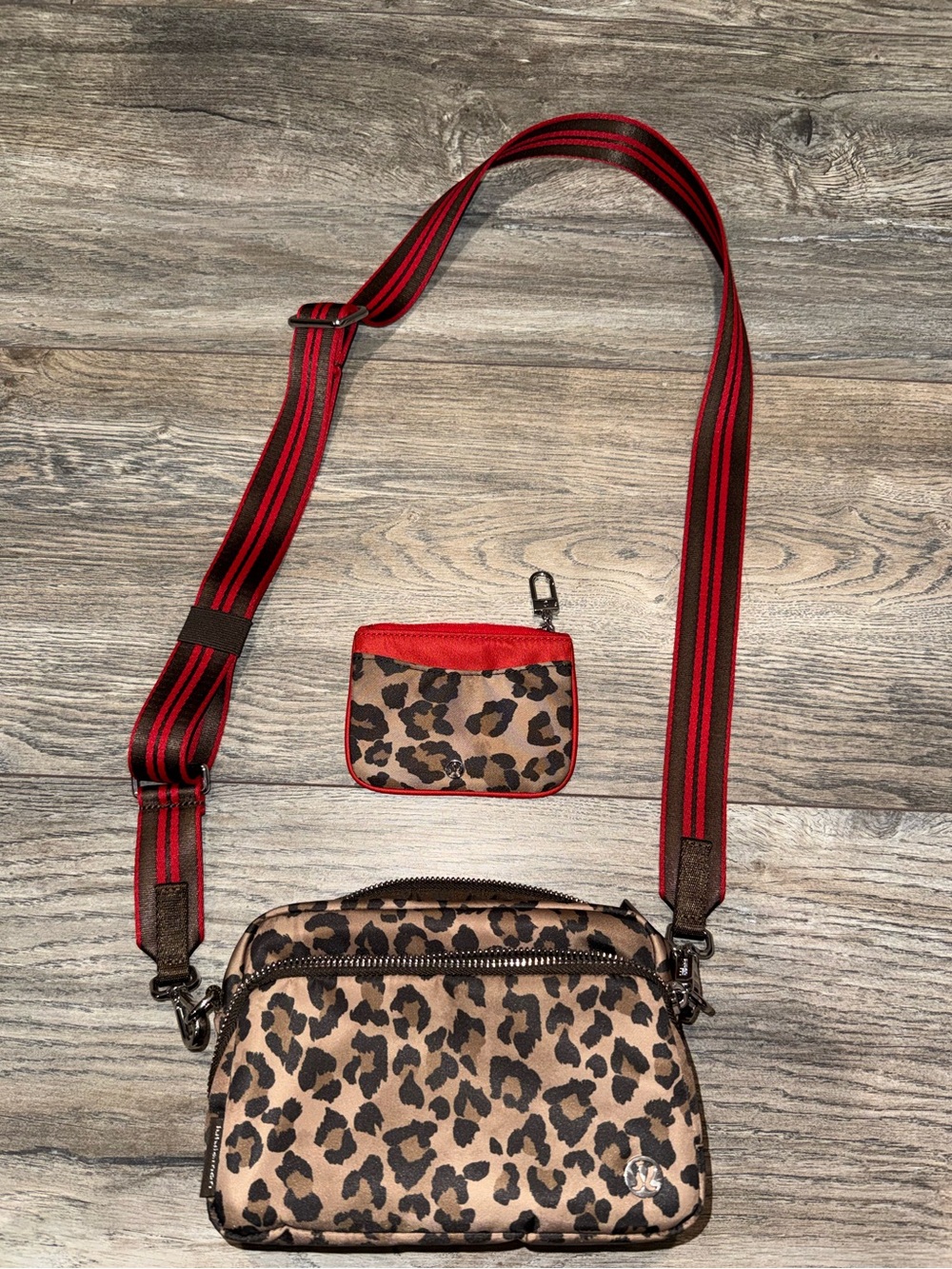 lululemon athletica Leopard Crossbody with Red-Trimmed Strap